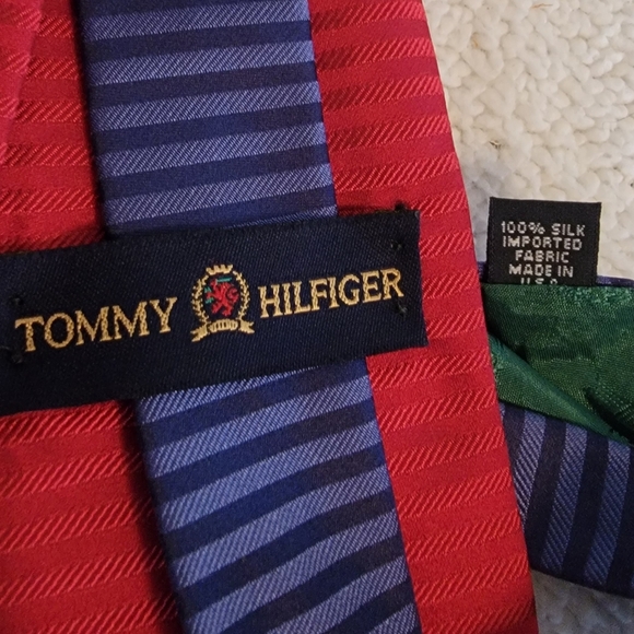 Lot of 2 red ties- incl Hilfiger Silk Neck Tie | 57 inch - Picture 5 of 9